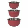 Now Designs Stainless Steel Mixing Bowls (Set Of 3) | Matte Carmine