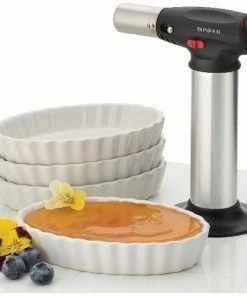 BonJour Creme Brulee Set - Culinary Torch With 4 Oval Ramekins