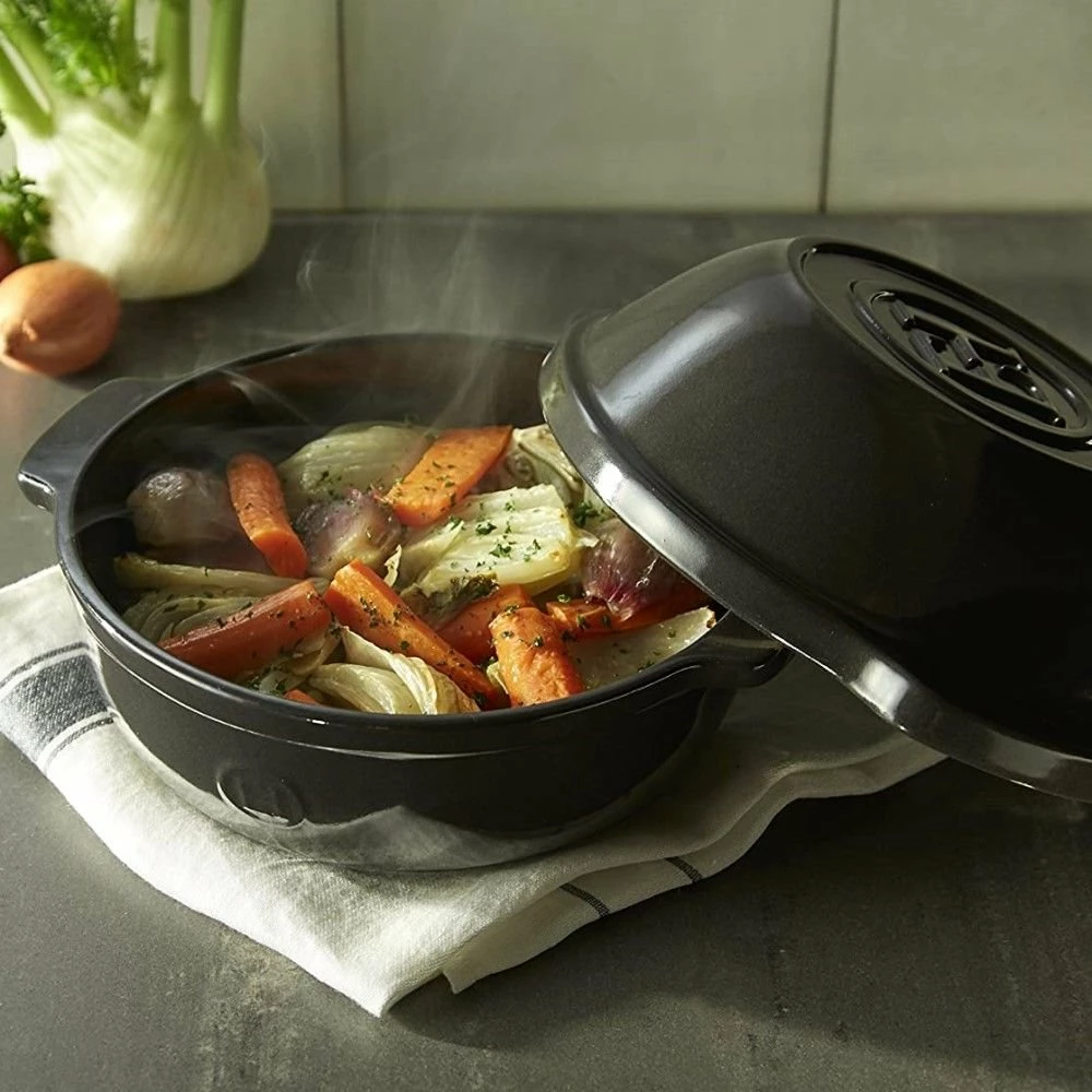 Emile Henry Ceramic Bread/Potato Cooker | Charcoal - Image 7