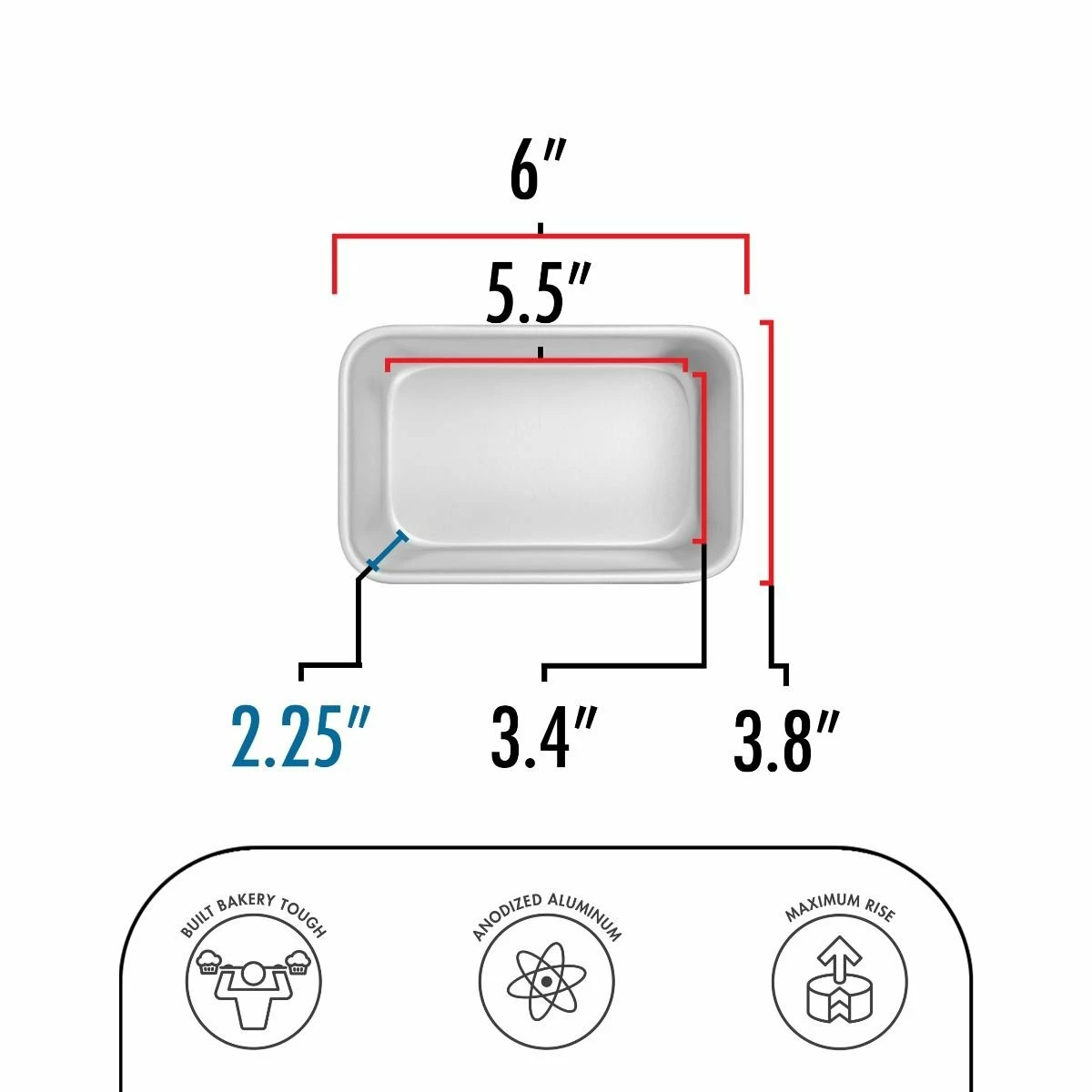 Fat Daddio's Bread Pan 5.5" X 3.1" X 2.4" - Image 2