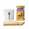 NutriMill Harvest Grain Mill | Periwinkle + Cutting Board & Canister Bundle