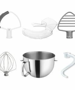 KitchenAid 6-Quart Stainless Steel Bowl + Coated Pastry Beater Accessory Pack + Pouring Shield | Fits 6-Quart KitchenAid Bowl-Lift Stand Mixers