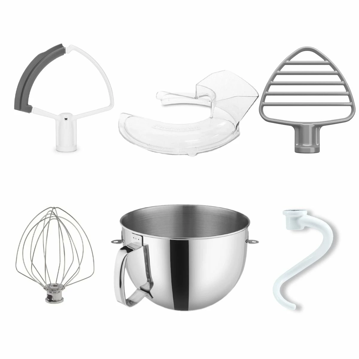 KitchenAid 6-Quart Stainless Steel Bowl + Coated Pastry Beater Accessory Pack + Pouring Shield | Fits 6-Quart KitchenAid Bowl-Lift Stand Mixers