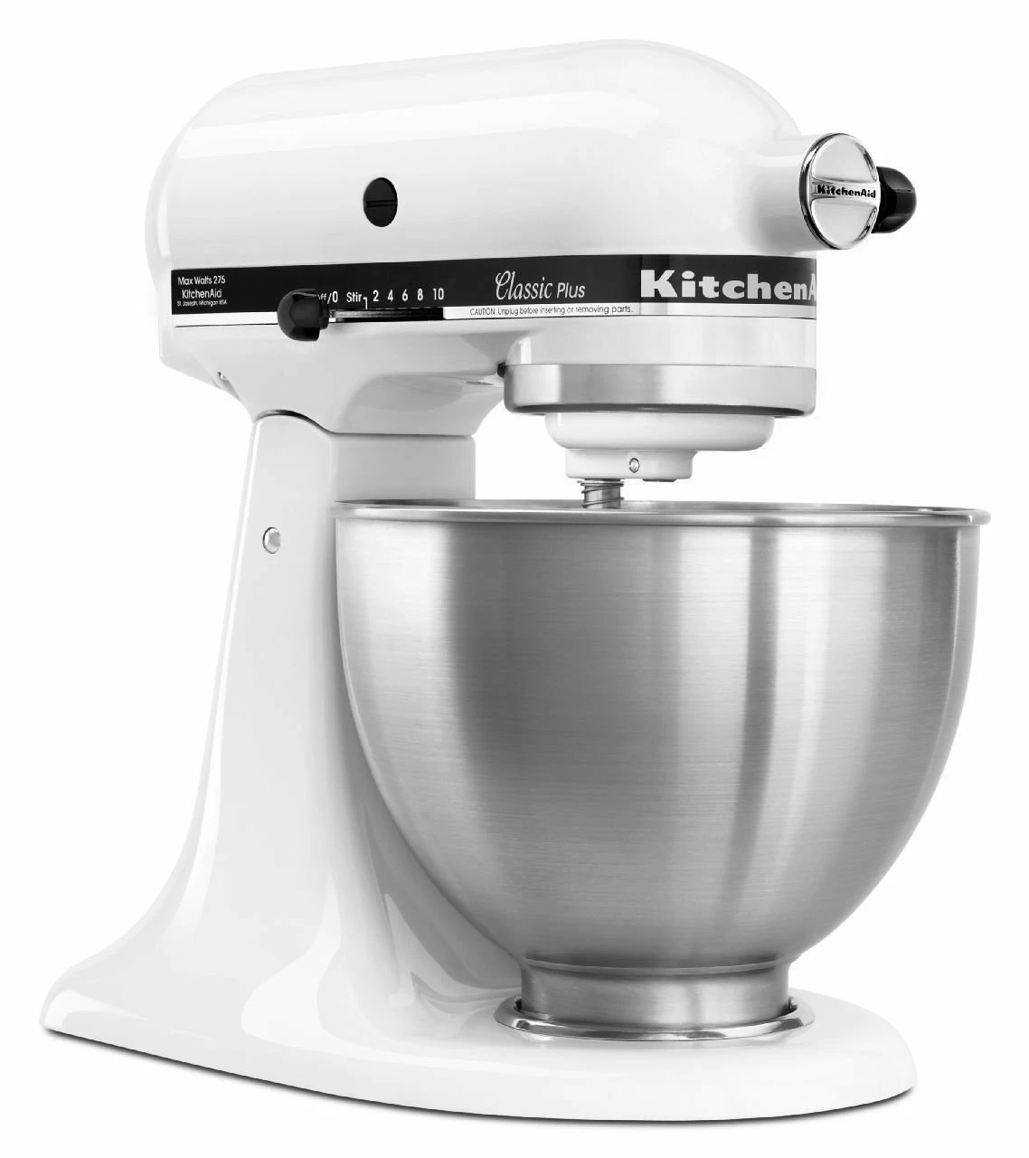 KitchenAid 4.5-Quart Classic Plus Tilt-Head Stand Mixer | White - Image 3