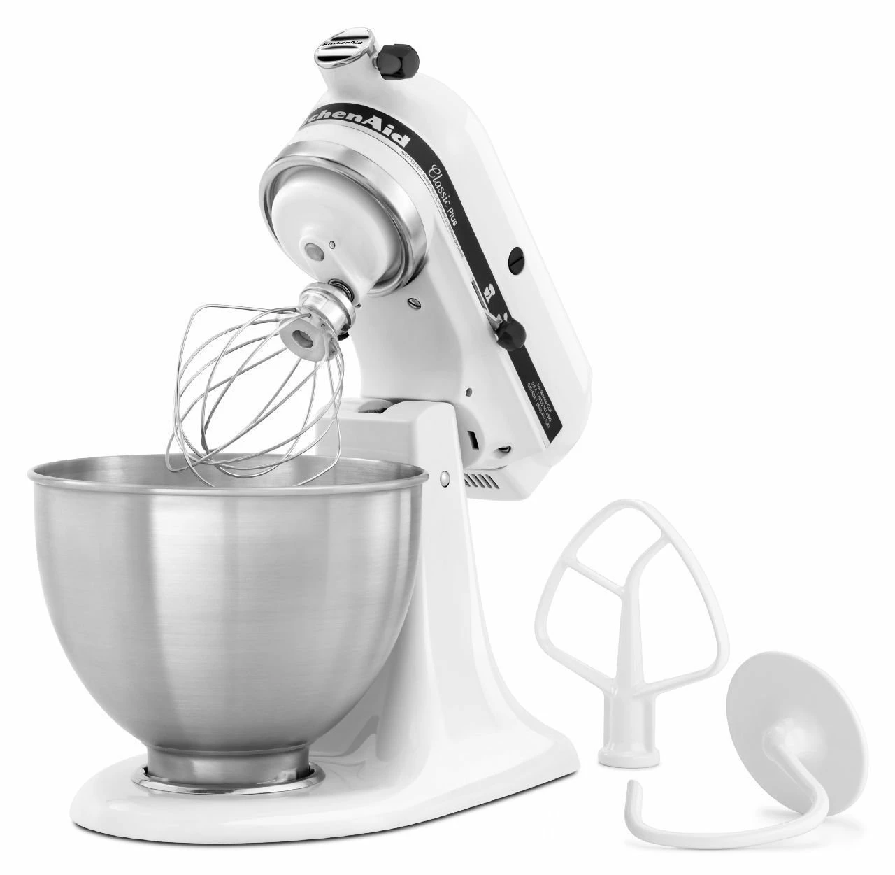 KitchenAid 4.5-Quart Classic Plus Tilt-Head Stand Mixer | White - Image 2
