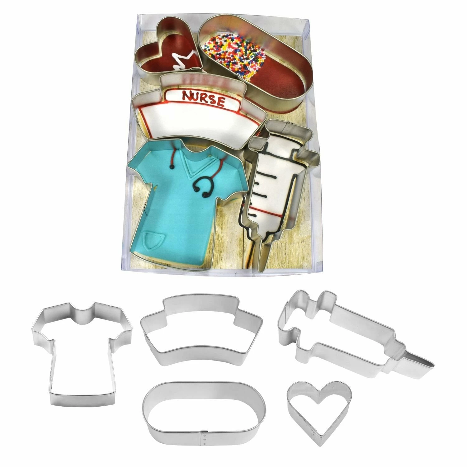 R&M International Nurse Cookie Cutter Set | 5-Piece